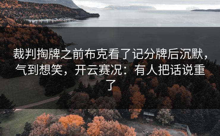 裁判掏牌之前布克看了记分牌后沉默，气到想笑，开云赛况：有人把话说重了