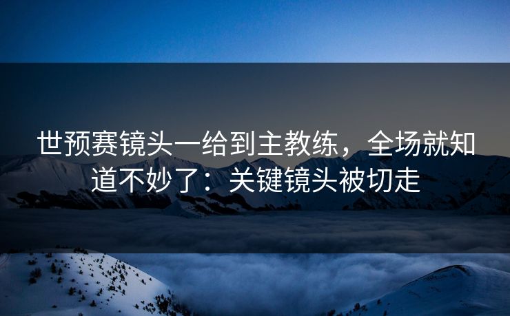 世预赛镜头一给到主教练，全场就知道不妙了：关键镜头被切走