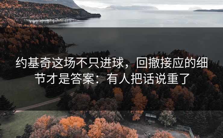约基奇这场不只进球，回撤接应的细节才是答案：有人把话说重了