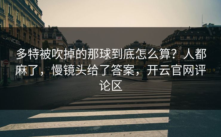 多特被吹掉的那球到底怎么算？人都麻了，慢镜头给了答案，开云官网评论区