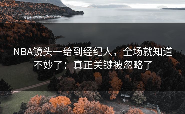 NBA镜头一给到经纪人，全场就知道不妙了：真正关键被忽略了